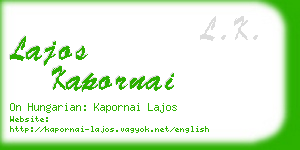 lajos kapornai business card